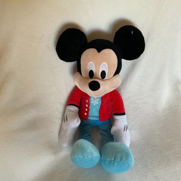 Disney Mickey Mouse Plush Snowflake Winter stuffed - Picture 1 of 5